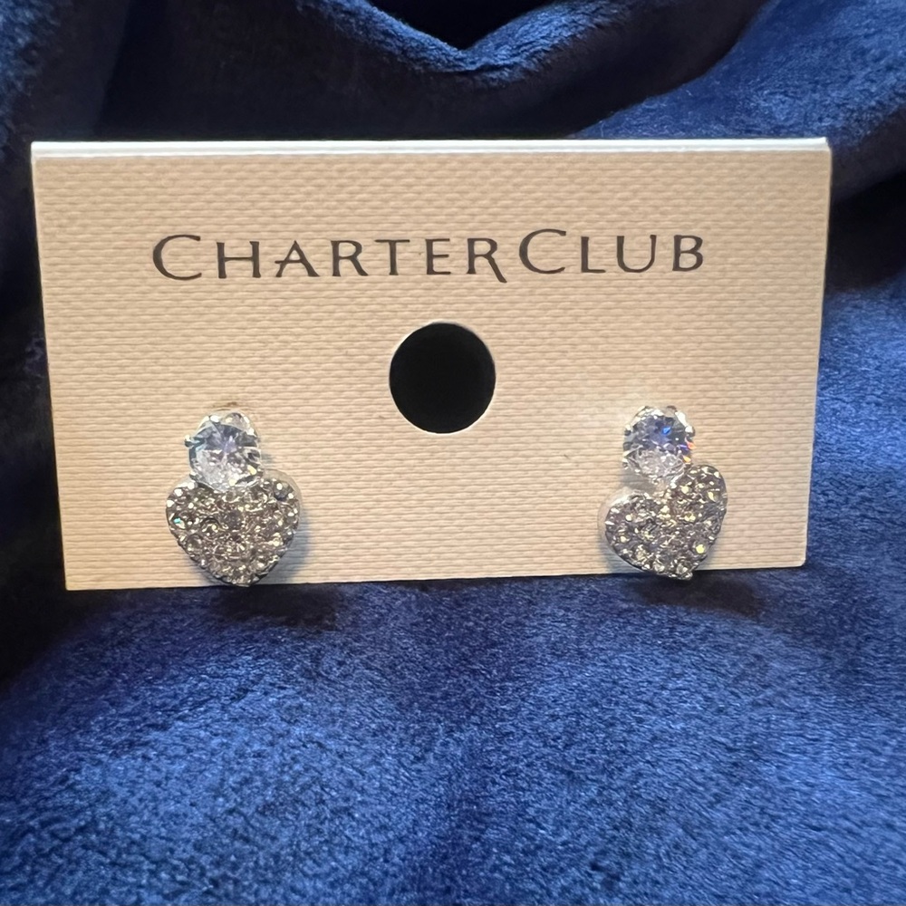 Charter Club - Silver Heart and Stud Earring set - 2 pair